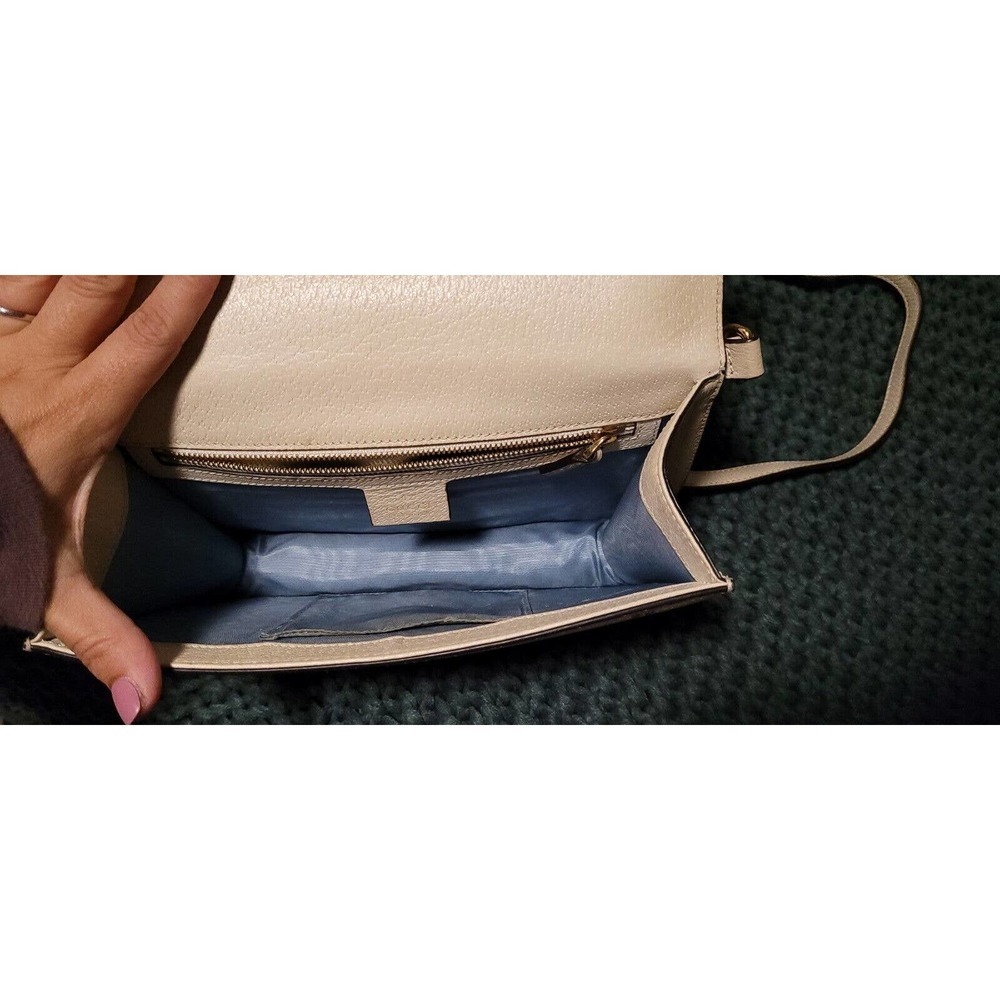 Authenticated‎ Gucci Small Bee Star Sylvie Crossbody White Calf Leather Bag - Picture 9 of 16